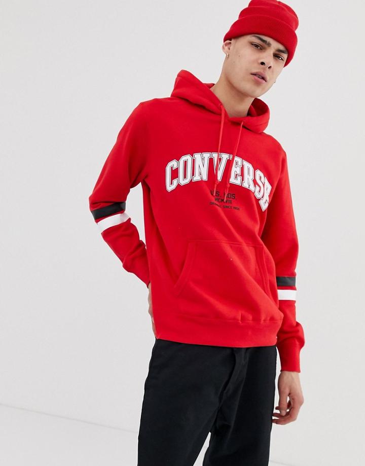 Converse Pull Over Collegiate Hoodie In Red