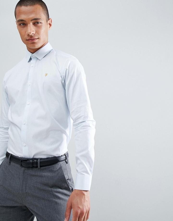 Farah Slim Long Sleeve Shirt-blue