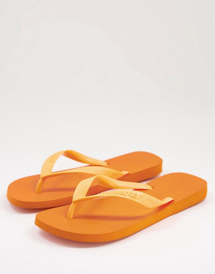 Havaianas Classic Top Flip Flops In Begonia Orange