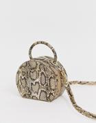 Chateau Circular Tan Snake Cross Body Bag - Tan