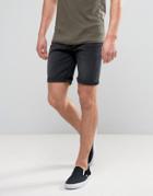Asos Denim Shorts In Skinny Washed Black - Black