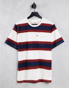 Levi's Stripe Pocket T-shirt In Cream, Red And Navy