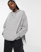 Asos Design Organic Cotton Super Oversized Boyfriend Hoodie In Gray Heather-grey