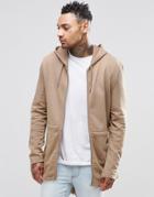 Asos Jersey Parka Jacket In Beige - Sand Dune