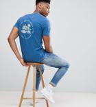 D-struct Tall Back Print Palm T-shirt - Blue