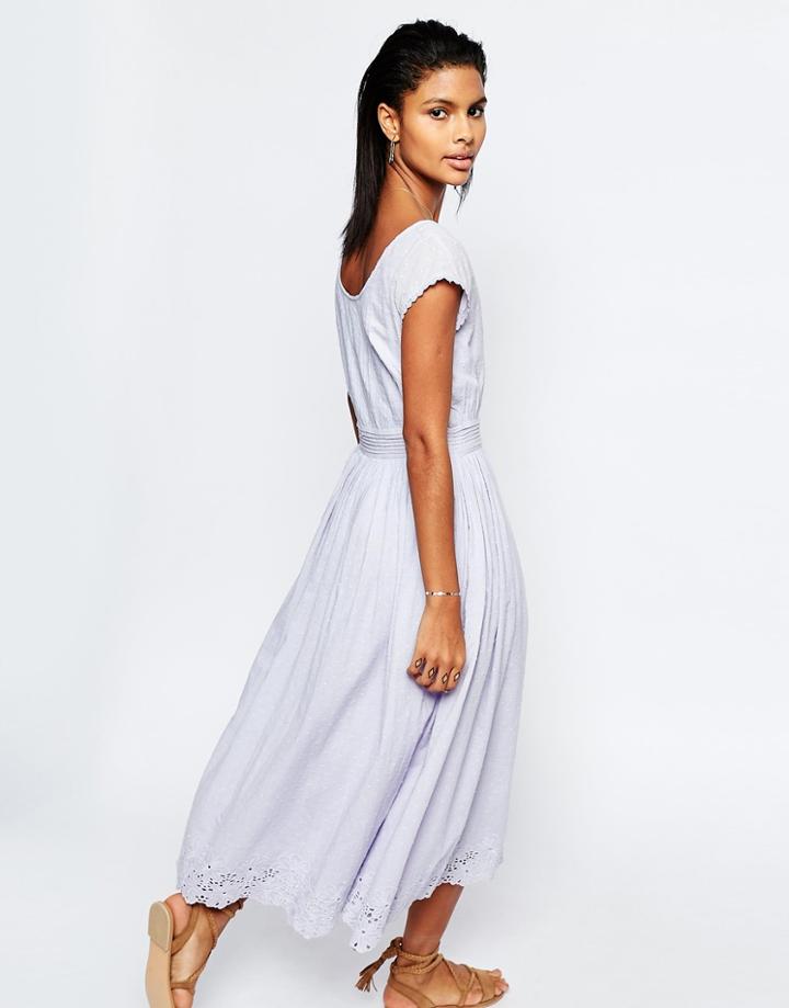 Tularosa Shelby Button Back Midi Dress - Ice
