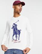 Polo Ralph Lauren Large Player Cotton Knit Sweater In White