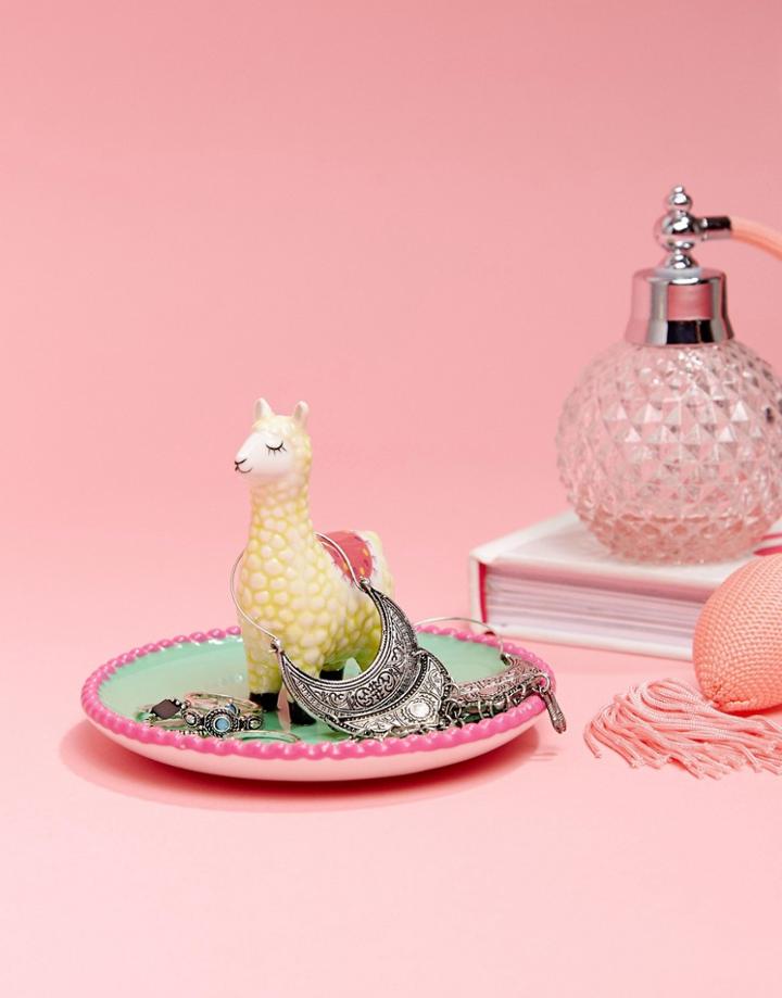 Sass & Belle Llama Pom Jewelry Dish - Multi