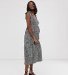 Wild Honey Maternity Maxi Dress With Shirring In Leopard Print