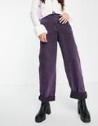 Topshop Over-sized Mom Jean In Purple