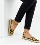 Simply Be Wide Fit Cross Strap Espadrille Sandals In Leopard-red