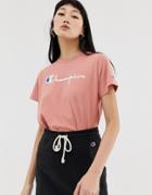 Champion Relaxed T-shirt With Front Logo - Pink