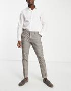 Selected Homme Suit Pants In Slim Fit Brown Check