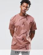Reclaimed Vintage Oversized Camo T-shirt In Overdye - Pink