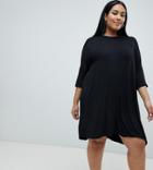 Missguided Plus Oversized T-shirt Dress - Black