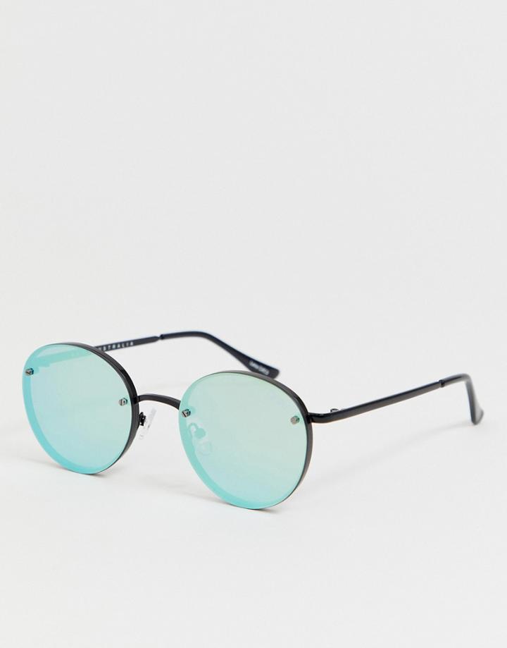 Quay Australia Farrah Round Sunglasses In Green - Green