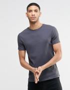 Asos Extreme Muscle T-shirt In Rib In Washed Black - Washed Black