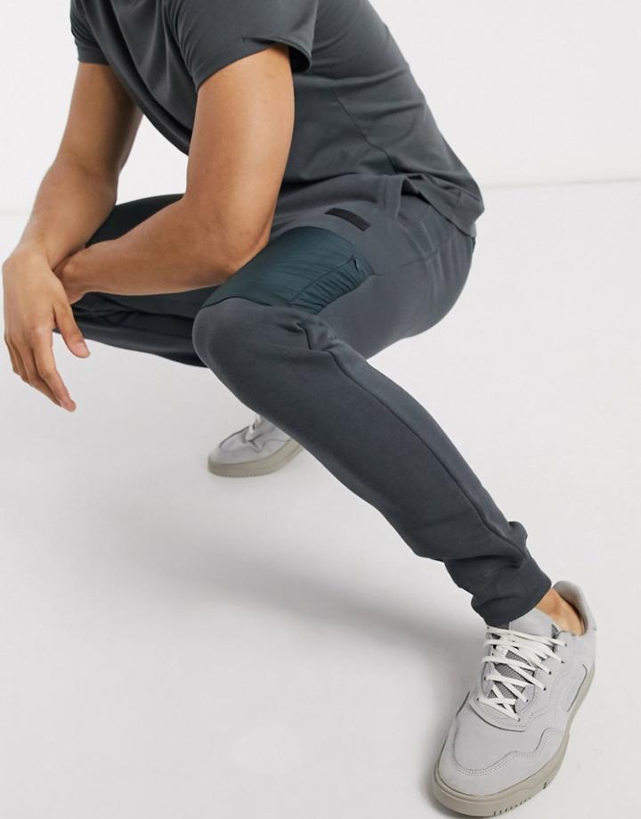 River Island Zip Pocket Sweatpants In Gray-grey