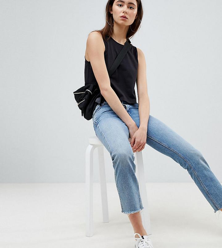 Asos Design Tall Crop Swing Tank In Black - Black