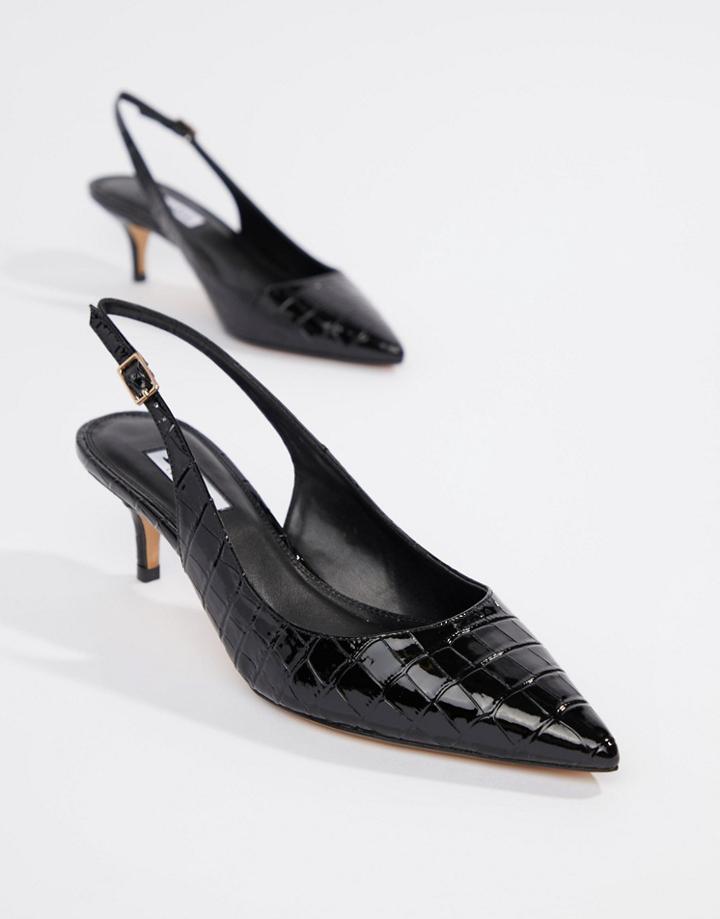 Dune Casanna Kitten Sling Back Heels - Black