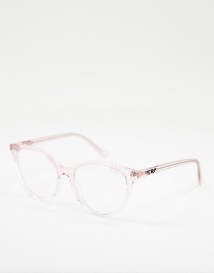 Quay Cat Eye Sunglasses In Pink Clear