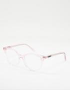Quay Cat Eye Sunglasses In Pink Clear