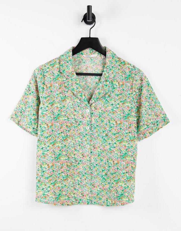 Only Shirt With Short Sleeves In Floral Print-multi