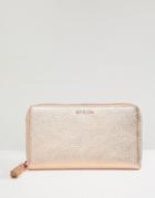 Ted Baker Leather Zip Purse With Tassle - Gold