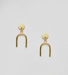 Asos Design Gold Plated Sterling Geo Tube Drop Earrings - Gold