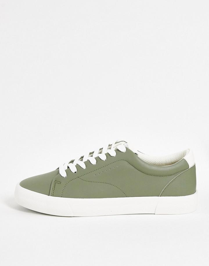 Bershka Sneakers In Khaki-green