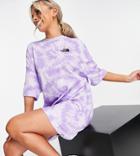 The North Face T-shirt Dress In Blue/purple Tie Dye - Exclusive To Asos