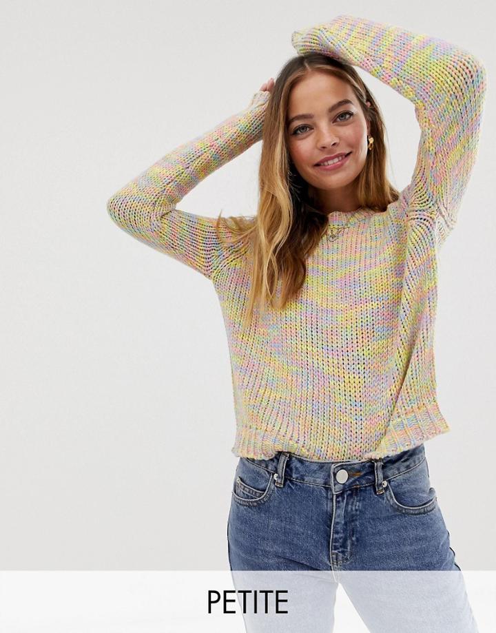 New Look Petite Space Dye Sweater In Multi - Multi
