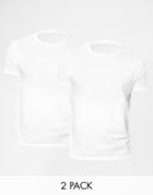 Asos Slim Fit T-shirt With Crew Neck 2 Pack Save 17% - White