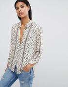 Vila Printed Shirt - Cream