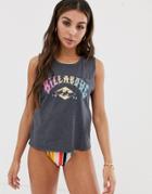 Billabong Skyway Logo Beach Tank In Black