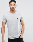 Asos T-shirt With Crew Neck And Logo In Gray - Dim Gray