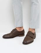 Selected Homme Bolton Leather Monk Shoes In Brown - Brown