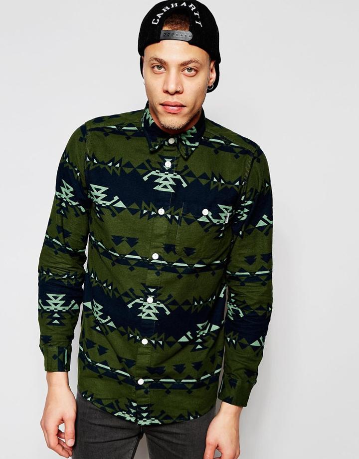 Carhartt Wip Wilkins Shirt Long Sleeve - Green