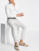 Asos Design Super Skinny Oxford Smart Pants In Gray-grey