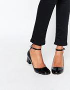 Miss Kg Amber Black Mid Heeled Ankle Strap Shoes - Black