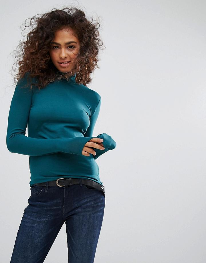 Esprit Roll Neck Top - Green