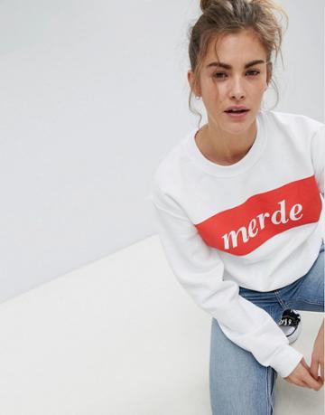 Adolescent Clothing Merde Sweatshirt - White