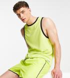 Vai21 Track Tank Top In Yellow With Black Binding - Part Of A Set