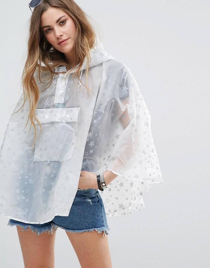 Rock & Religion Star Printed Poncho Pac-a-trench - Multi