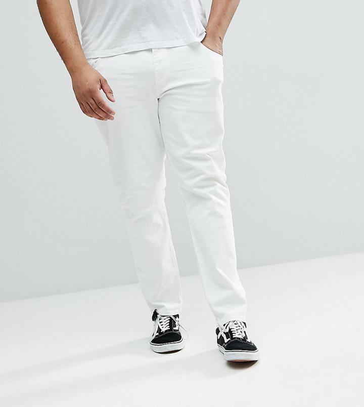 Asos Plus Slim Jeans In White - White