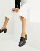 Asos Design Tender Leather Premium Studded Loafers - Black