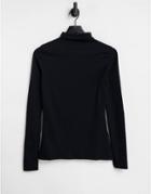 Nike Yoga Dri-fit Luxe Ribbed Mock Neck Long Sleeve Top In Black