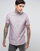 Fred Perry Short Sleeve Oxford Shirt In Red - Red