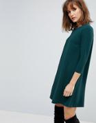 Stradivarius 3/4 Sleeve Basic Dress - Green