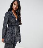 Asos Edition Petite Embellished Blazer - Navy
